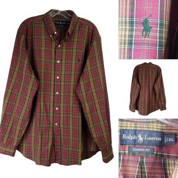 Polo Ralph Lauren Shirt Men's XL Fall Plaid LS Button Down - Picture 1 of 8